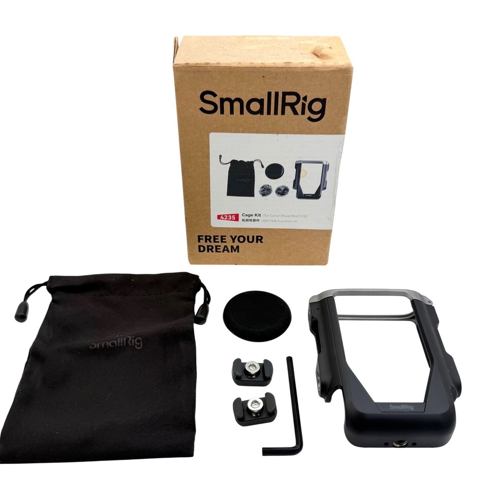 SmallRig Cage Kit 4235 Canon PowerShot V10 Black Vlogging Rig W/ Box Used Good